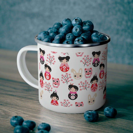 Personalized Adventure Enamel Camping Mug for Outdoor Lovers