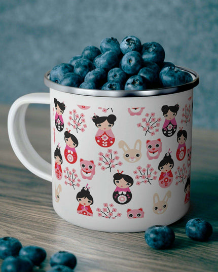 Personalized Adventure Enamel Camping Mug for Outdoor Lovers