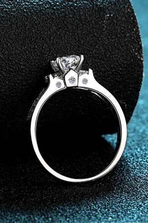 Lucky Charm Moissanite Rhodium-Plated Ring-Trendsi-Silver-5-Très Elite