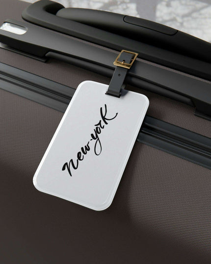 Personalized Premium Acrylic Luggage Tags with Adjustable Leather Strap