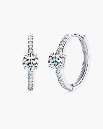 Luxe Platinum-Plated Moissanite Earrings with Sparkling Zircon Accents