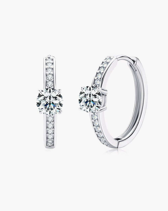 Luxe Platinum-Plated Moissanite Earrings with Sparkling Zircon Accents