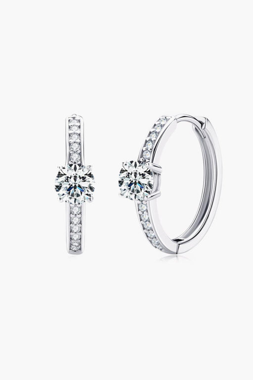 Carry Your Love Platinum-Plated 925 Silver Lab-Diamond Earrings with Zircon Accents
