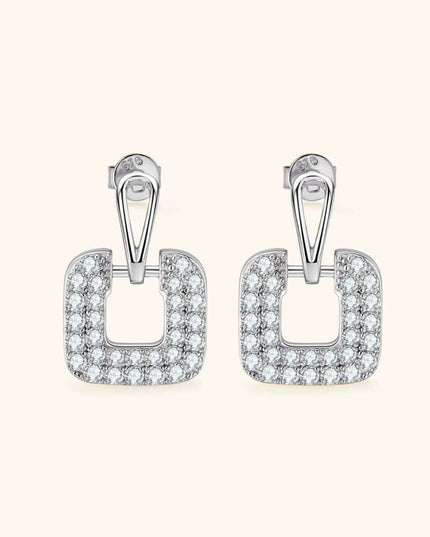 Radiant 1.68 Carat Lab-Grown Diamond Sterling Silver Drop Earrings