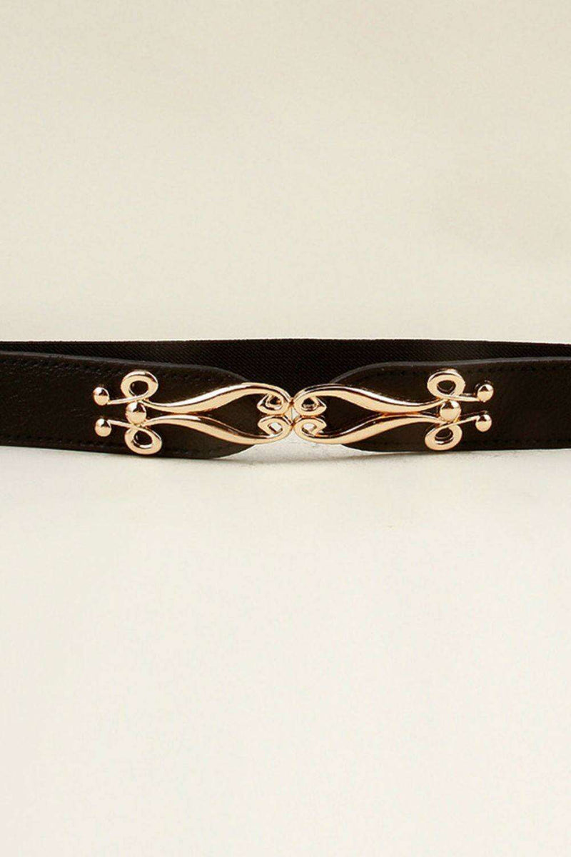 Elegant Versatile Elastic Belt with Stylish Alloy Buckle for Fashion-Forward Looks