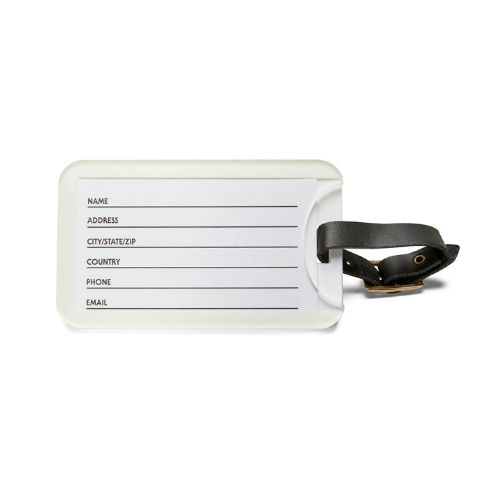 Adventurer's Customizable Acrylic and Leather Luggage Tag