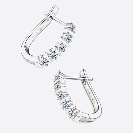 Elegant Moissanite Silver Stud Earrings in a Luxurious Gift Presentation Box