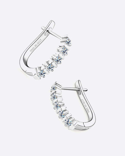 Elegant Moissanite Silver Stud Earrings in a Luxurious Gift Presentation Box