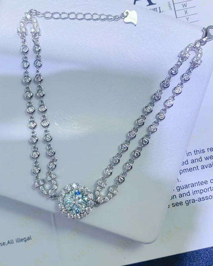 Elegant Two-Tier Lab-Created Diamond Bracelet with Radiant Zircon Details