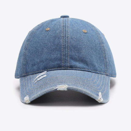 Vintage-Inspired Distressed Cotton Cap with Customizable Fit for Effortless Style