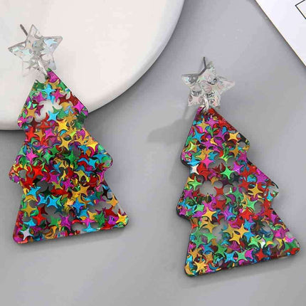 Delightful Festive Acrylic Christmas Tree Earrings for a Joyful Celebration
