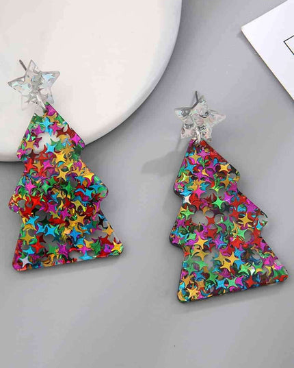 Delightful Festive Acrylic Christmas Tree Earrings for a Joyful Celebration