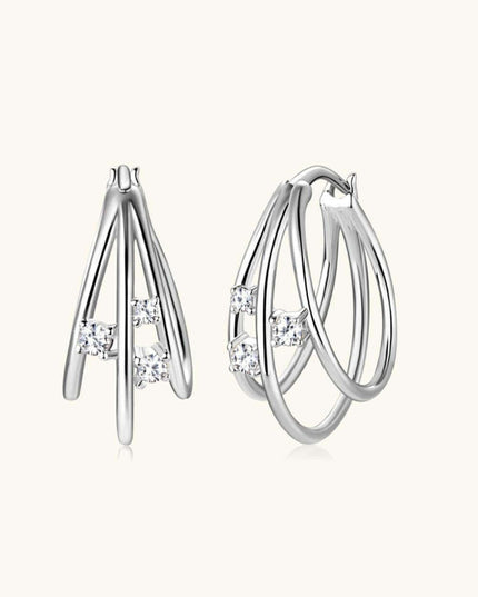 Lavish Moissanite Teardrop Earrings with Lab-Diamond Accents in White Gold and Yellow Gold Plating