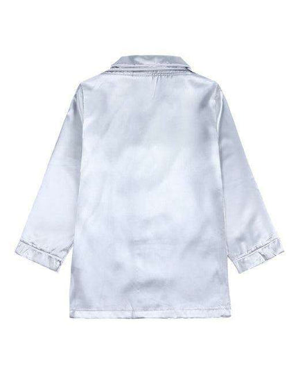 Elegant Kids' Long Sleeve Satin Sleepwear Set