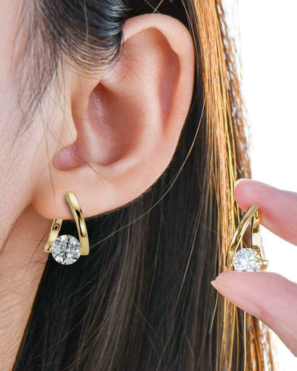 Timeless Allure: Exquisite 2 Carat Lab-Diamond Sterling Silver Earrings with Authenticity Certification