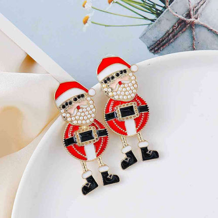 Festive Santa Rhinestone Dazzle Earrings