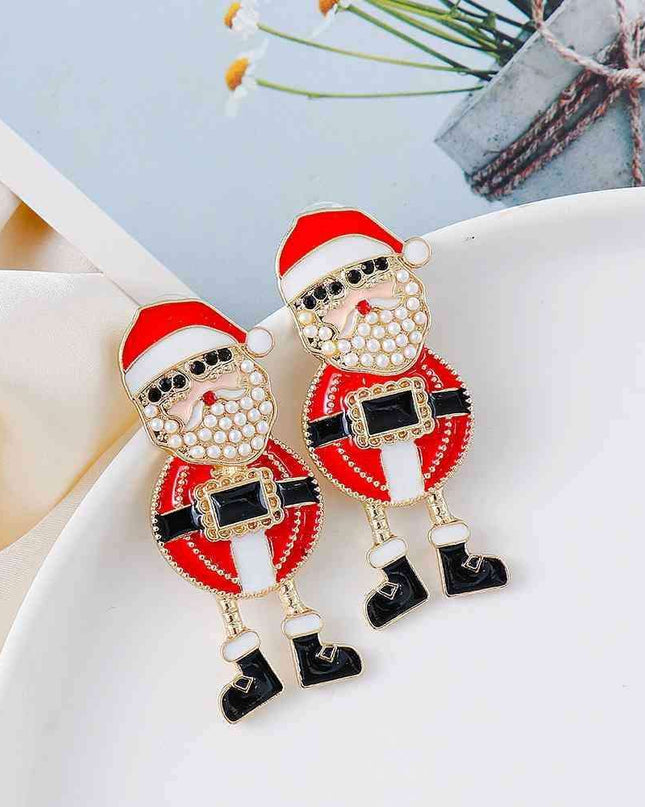Festive Santa Rhinestone Dazzle Earrings