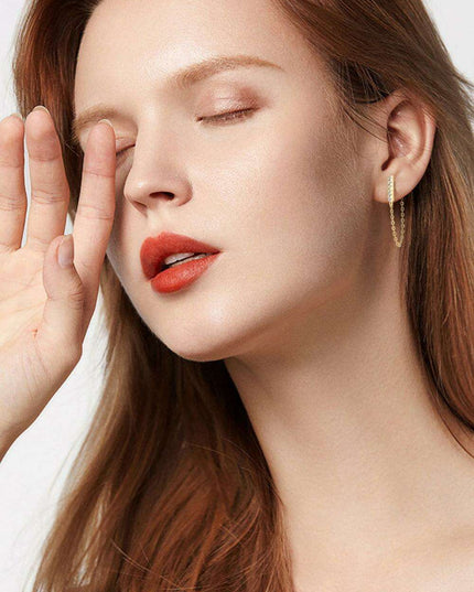 Sophisticated Moissanite-Embellished Sterling Silver Earrings with Luxurious Dual Finish