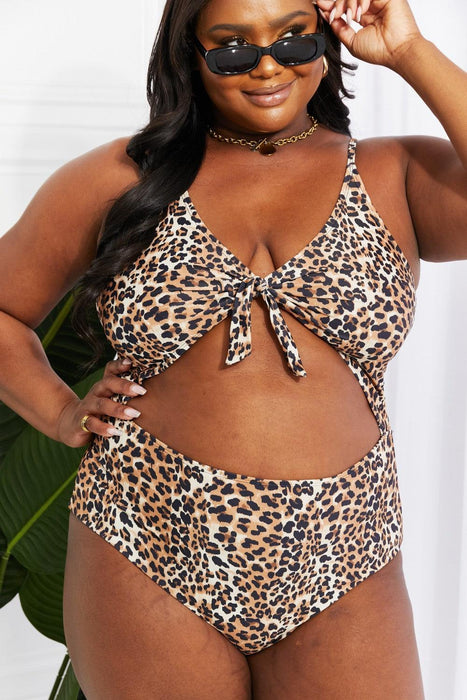 Leopard Print Cutout One-Piece Swimsuit for a Radiant Summer Glow by Marina West Swim