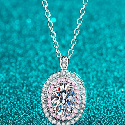 Sophisticated 925 Sterling Silver Lab-Diamond Necklace with Sparkling Zircon Accents