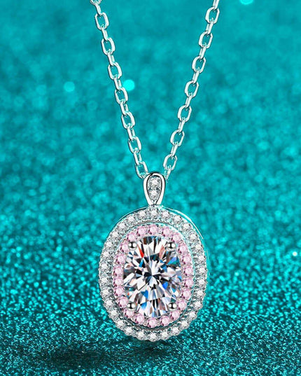 Sophisticated 925 Sterling Silver Lab-Diamond Necklace with Sparkling Zircon Accents