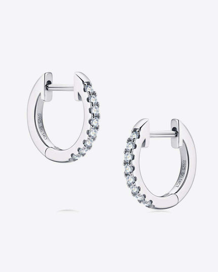 Moissanite Chic Huggie Earrings in Sterling Silver - Effortless Sophistication
