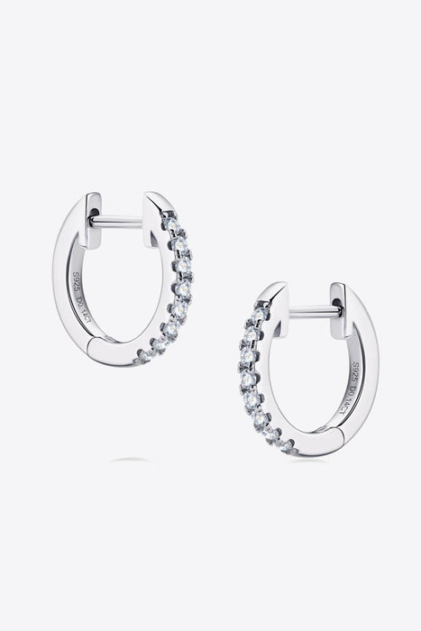 Radiant Moissanite Sterling Silver Huggie Earrings with GIA Certification