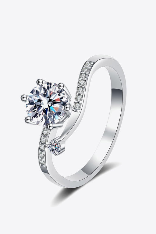Sophisticated Lab Grown Diamond Bypass Ring with Gleaming Moissanite Accents