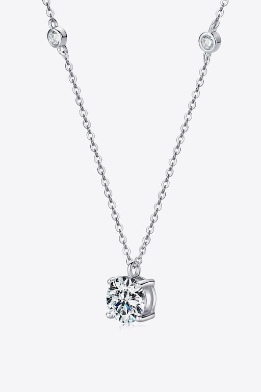 Luxurious 2 Carat Moissanite Sterling Silver Necklace Set with Elegant Presentation Box, Official Certification, and Extended Protection