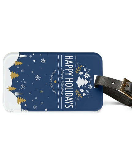 Elegant Winter Journey Luggage Tag: Stylish Acrylic & Leather Accessory for Your Travels