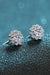 Elegant Floral Lab-Diamond Earrings with Sparkling Zircon Accents - 1 Carat Total Weight