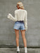 Knitted Crop Sweater with Elegant Openwork Detailing