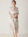 Sophisticated Floral Print Long Sleeve Robe with Tie Waist