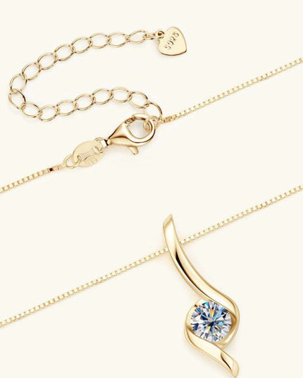 Stunning 1 Carat Moissanite Necklace in Sterling Silver with Certification and Warranty