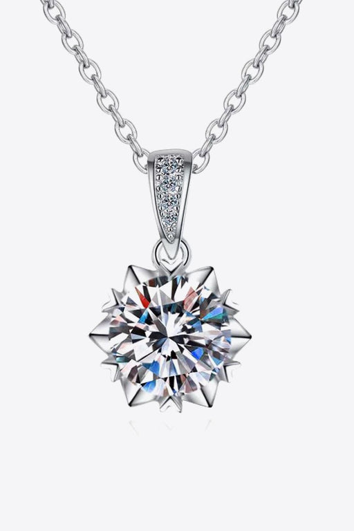 Radiant 2 Carat Moissanite Pendant Necklace in Sterling Silver