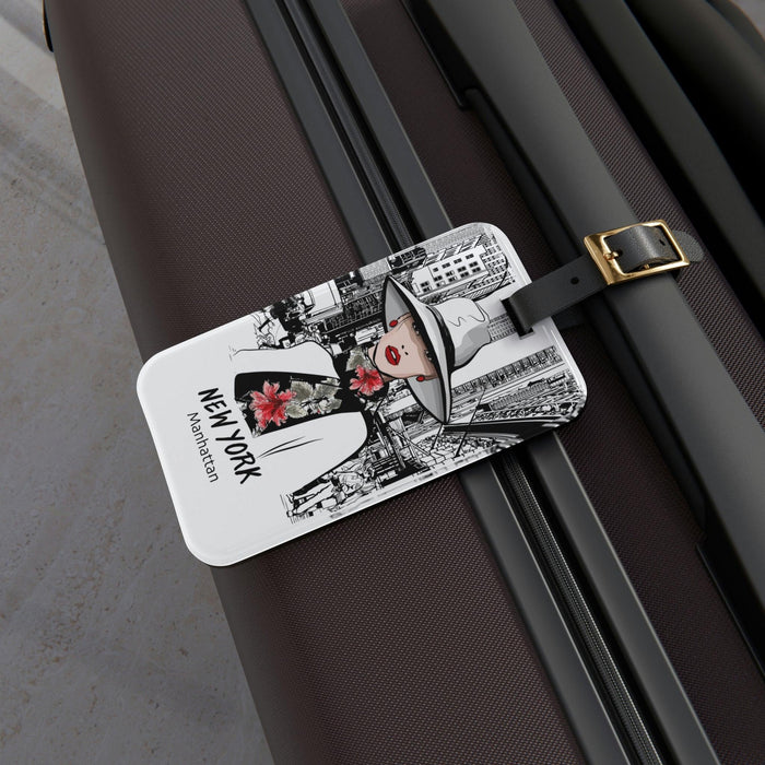 Sophisticated Manhattan Bag Tag - Personalizable Acrylic Luggage Accessory