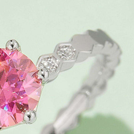 Timeless Elegance Lab-Diamond Sterling Silver Ring with Certification