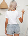 Cozy Knit Crop Top with Short Sleeves - Stylish and Comfortable