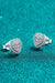 Luxurious Heart-Shaped Lab-Diamond Stud Earrings: Elegant Rhodium-Plated Sparklers