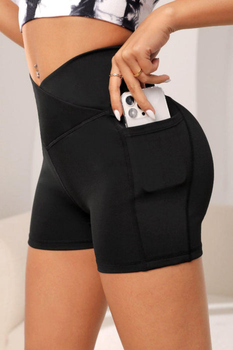 Active Pocket Shorts with Wide Waistband