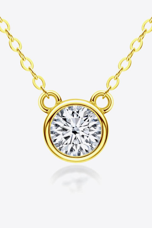 1 Carat Lab-Grown Diamond Sterling Silver Pendant Necklace with Platinum and Gold-Plating