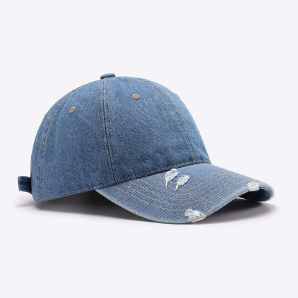 Vintage-Inspired Distressed Cotton Cap with Customizable Fit for Effortless Style