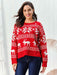 Winter Wonderland Reindeer Knit Sweater with Snowflake Design