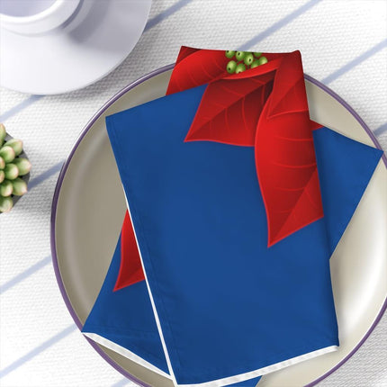 Charming Holiday Table Napkin Set - Festive Blue and Red Collection (Set of 4)