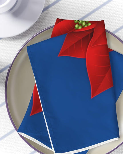Charming Holiday Table Napkin Set - Festive Blue and Red Collection (Set of 4)
