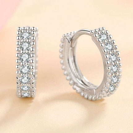 Brilliant Sterling Silver Huggie Earrings with Lab-Diamonds and Care Tips