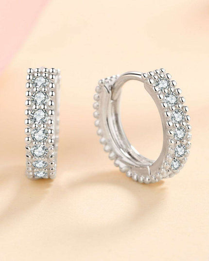 Brilliant Sterling Silver Huggie Earrings with Lab-Diamonds and Care Tips