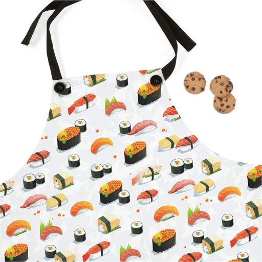 Sushi Print Polyester Apron - Fashionable Kitchen Essential for Culinary Enthusiasts