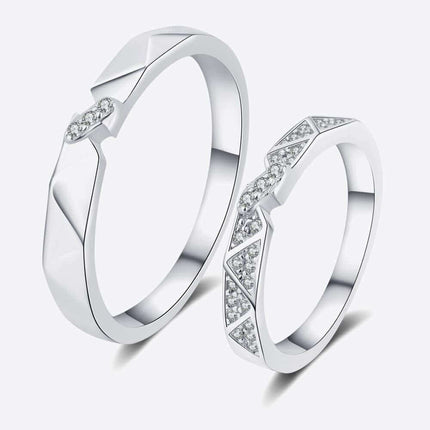 Sophisticated Moissanite Sterling Silver Ring with Rhodium Plating