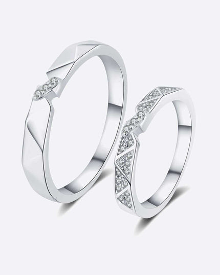 Sophisticated Moissanite Sterling Silver Ring with Rhodium Plating